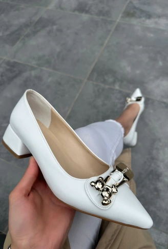 Jies Beyaz Topuklu Ayakkabı