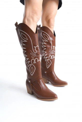 Jilla Taba Cilt Tak Çıkar Topuklu Bot Ve Çizme