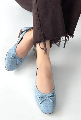 Jnues Mavi Deri Babet Ayakkabı