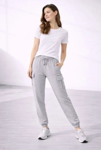 Jogger Eşofman Altı Rahat Kalıp, Kargo Cepli, Lastikli Paça, Günlük Spor Pantolon - Gri