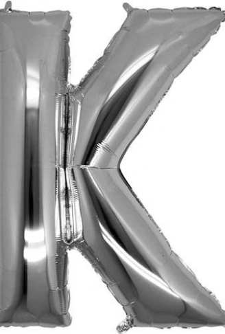 K Harf Folyo Balon Gümüş Renk  40 inç (4940)