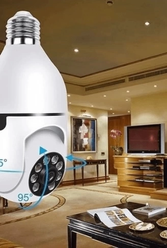 Kablosuz 360 Panoramik Ampul Kamera Gece Görüş Ses Akıllı Hareket Algılayıcı ( Lisinya )