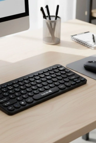 Kablosuz Lacivert Bluetooth Klavye Mouse Seti – Yuvarlak Tuşlu Tasarım, Türkçe Q Dizilim, Taşınabilir, Ev ve Ofis Kullanımına Uygun (4940)