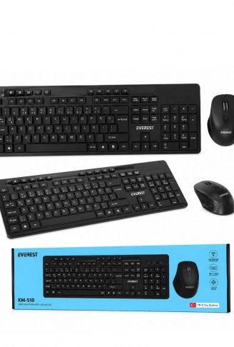 KABLOSUZ MULTİMEDİA KLAVYE - MOUSE SETİ SİYAH Q KLAVYE KM-510 (4940)