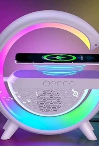 Kablosuz Telefon Şarj Bluetooth Hoparlör Istasyonu Ses Rgb Atmosfer Gece Işık Bt-2301 (4940)