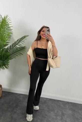 Kadın Amazon Kumaş çımalı Tayt