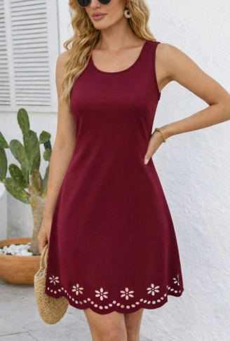 Kadın Askılı Yuvarlak Yakalı çiçek Desenli Ithal Krep Kısa Elbise