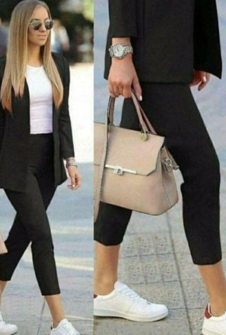 Kadın Atlas Kumaş Ceket Pantolon Takım