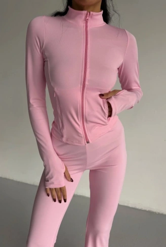 Kadın Balıkçı Yaka Cep Detaylı Ceket Ve Ispanyol Paça Spor Ikili Takım