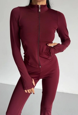 Kadın Balıkçı Yaka Cep Detaylı Ceket Ve Ispanyol Paça Spor Ikili Takım