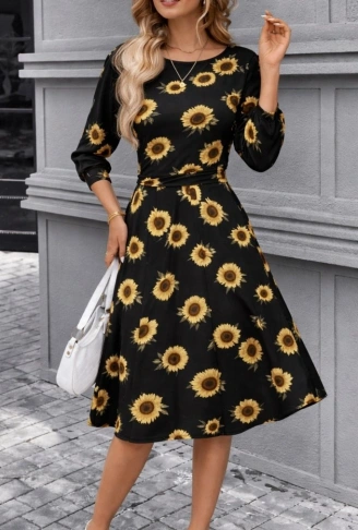 Kadın Fakir Kol Bisiklet Yaka Midi Mikro Elbise