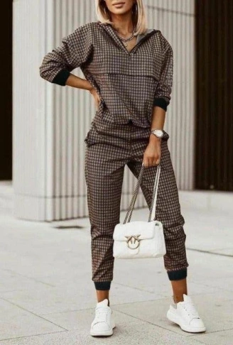 Kadın Iki Iplik Kumaş Fermuar Detay Kapüşonlu Ikili Takım