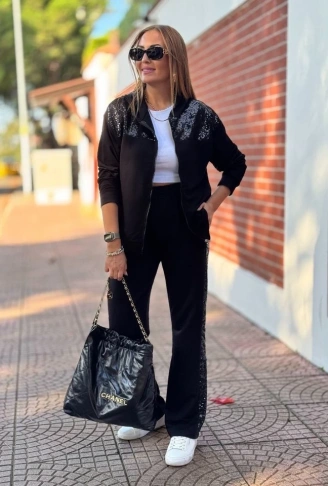 Kadın Iki Iplik Kumaş Pul Ve Fermuar Detaylı Ikili Takım