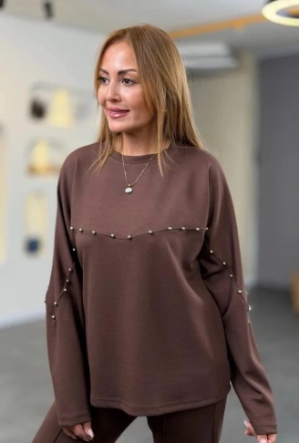 Kadın Inci Detay Modal Kumaş Ikili Takım