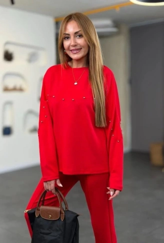 Kadın Inci Detay Modal Kumaş Ikili Takım