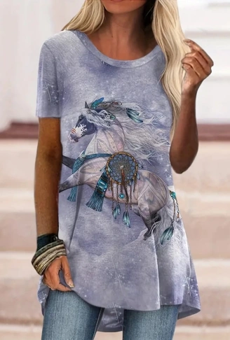 Kadın Kısa Kollu Bisiklet Yaka Salaş Süprem Bluz