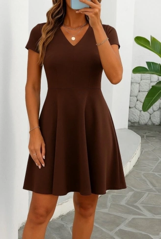 Kadın Kısa Kollu Kiloş Ithal Krep Elbise