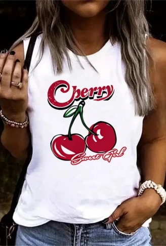 Kadın Kolsuz Bisiklet Yaka Desenli Viskon Bluz