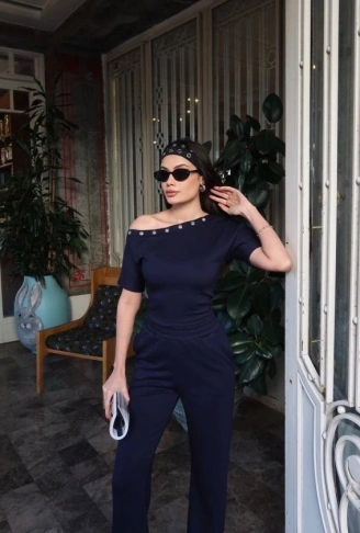 Kadın Kuşgözlü Düşük Omuz Takım