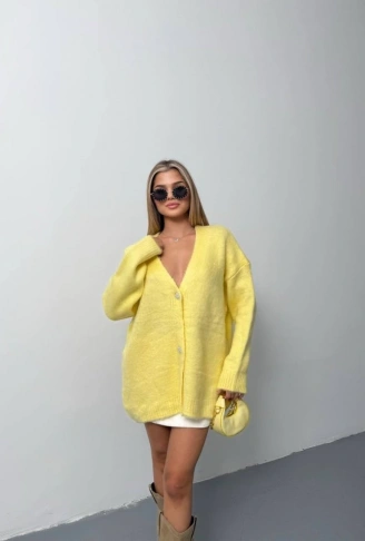 Kadın şardonlu Uzun Triko Hırka