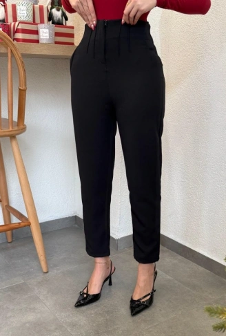 Kadın üste Oturan Paçası Bilek üzerinde Biten Atlas Kumaş Pantolon 36 (S) - 48 (4XL)