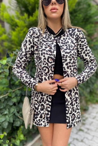 Kadın Uzun Kollu Alın Omuz önü Açık şardonlu Dalgıç Ceket