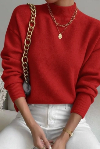 Kadın Uzun Kollu Balıkçı Yaka Triko Bluz