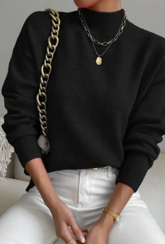 Kadın Uzun Kollu Balıkçı Yaka Triko Bluz