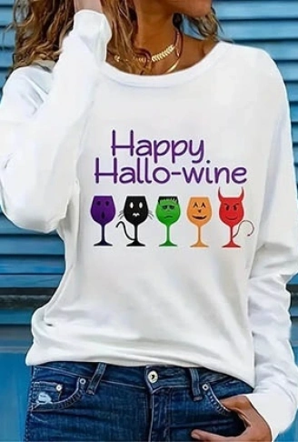 Kadın Uzun Kollu Bisiklet Yaka Baskılı Viskon Bluz