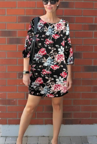 Kadın Uzun Kollu Bisiklet Yaka Dalgıç Mini Boy Elbise