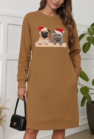 Kadın Uzun Kollu Bisiklet Yaka Desenli Viskon Iki Iplik Bluz