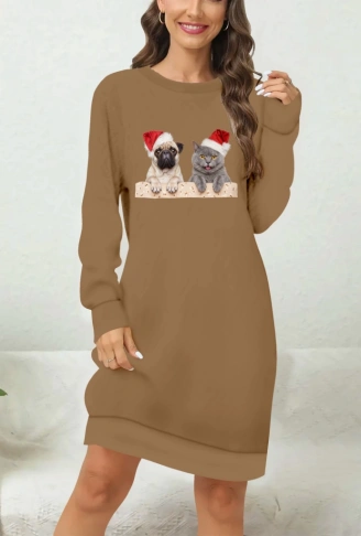 Kadın Uzun Kollu Bisiklet Yaka Desenli Viskon Iki Iplik Bluz