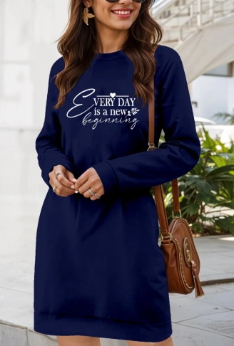 Kadın Uzun Kollu Bisiklet Yaka Kısa Viskon Iki Iplik Elbise