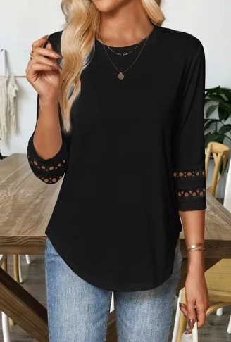 Kadın Uzun Kollu Bisiklet Yaka Truvakar Kollu Viskon Bluz