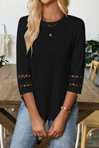 Kadın Uzun Kollu Bisiklet Yaka Truvakar Kollu Viskon Bluz