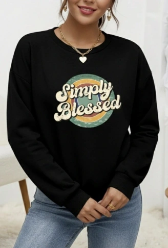 Kadın Uzun Kollu Bisiklet Yaka Viskon Iki Iplik Bluz