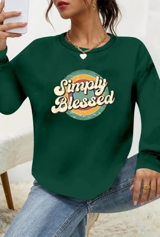 Kadın Uzun Kollu Bisiklet Yaka Viskon Iki Iplik Bluz