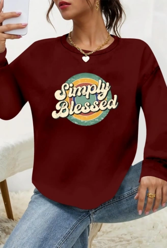 Kadın Uzun Kollu Bisiklet Yaka Viskon Iki Iplik Bluz