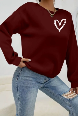 Kadın Uzun Kollu Bisiklet Yaka Viskon Iki Iplik Bluz