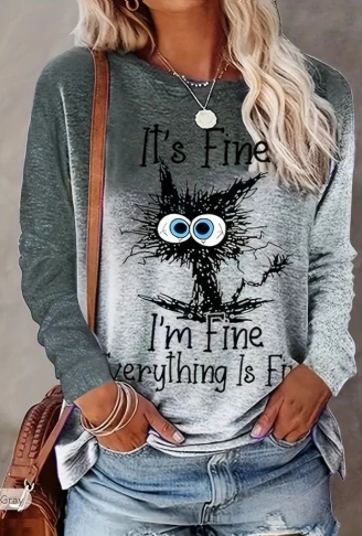 Kadın Uzun Kollu Bisiklet Yakalı Desenli Süprem Bluz