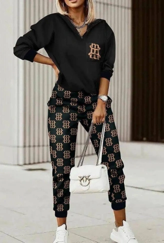 Kadın Uzun Kollu Iki Iplik Kumaş Fermuar Ve Cep Detay Kapüşonlu Ikili Takım