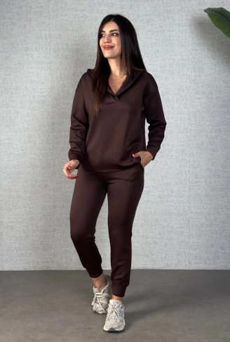 Kadın Uzun Kollu Kapüşonlu Ikili Takım
