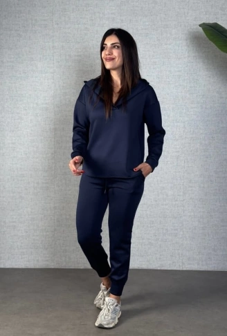 Kadın Uzun Kollu Kapüşonlu Ikili Takım