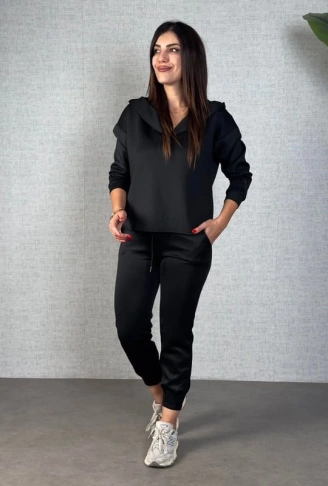 Kadın Uzun Kollu Kapüşonlu Ikili Takım