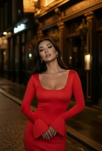 Kadın Uzun Kollu Kare Yaka Volanlı Manşet Detay Maxi Boy Elbise