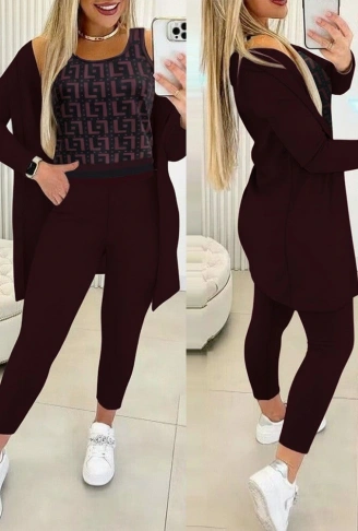 Kadın Uzun Kollu Krep üçlü Takım