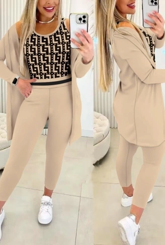 Kadın Uzun Kollu Krep üçlü Takım