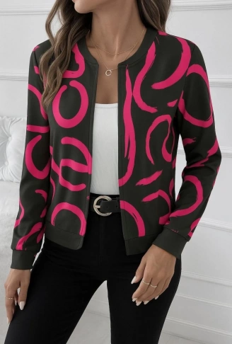Kadın Uzun Kollu önden Fermuarlı Kısa şardonlu Dalgıç Ceket