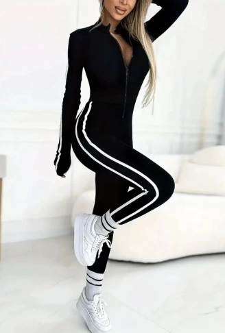 Kadın Uzun Kollu önden Fermuarlı şardonlu Dalgıç Tulum