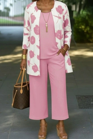 Kadın Uzun Kollu önü Açık Modal Ceket Kolsuz Viskon Iki Iplik Bluz Ve Pantolon üçlü Takım